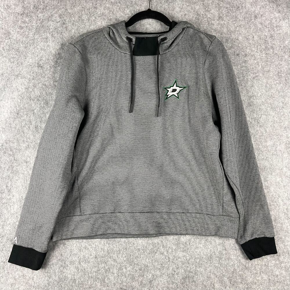 Dallas Stars Pullover‎ Hoodie Womens Large Striped Sweatshirt Stretch Hockey NHL
